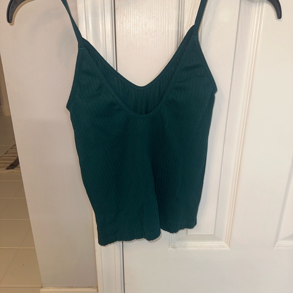 Express Teal Ribbed Top - Picture 3 of 3